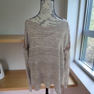 Chic Off-the-Shoulder Beige Sweater‎